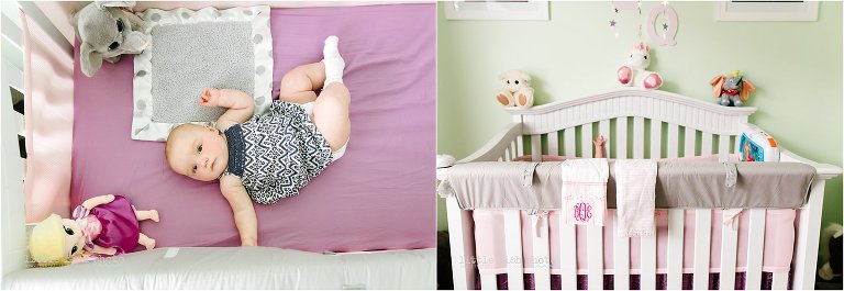 baby girl in nursery - Poulsbo Lifestyle Family Photographer