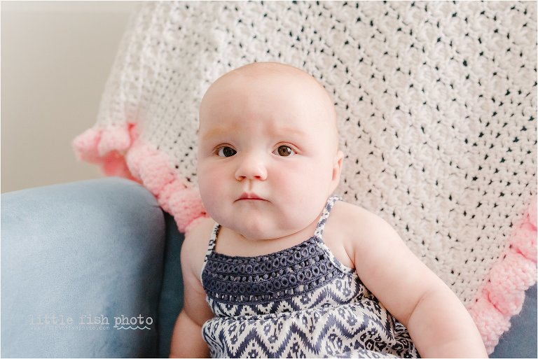 portrait of 4 month old girl - Poulsbo Lifestyle Family Photographer