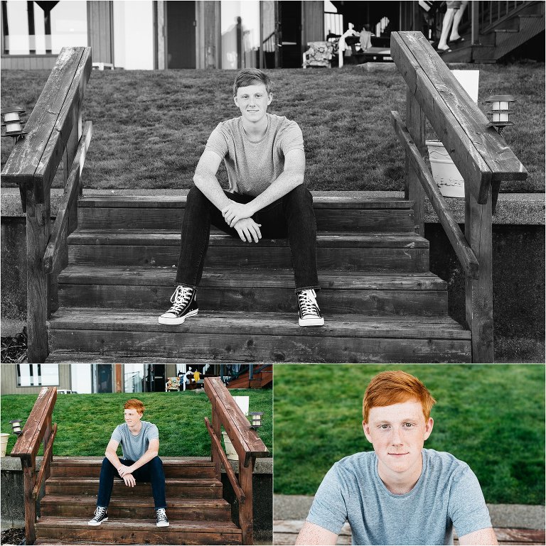 high school senior boy - portraits in back yard