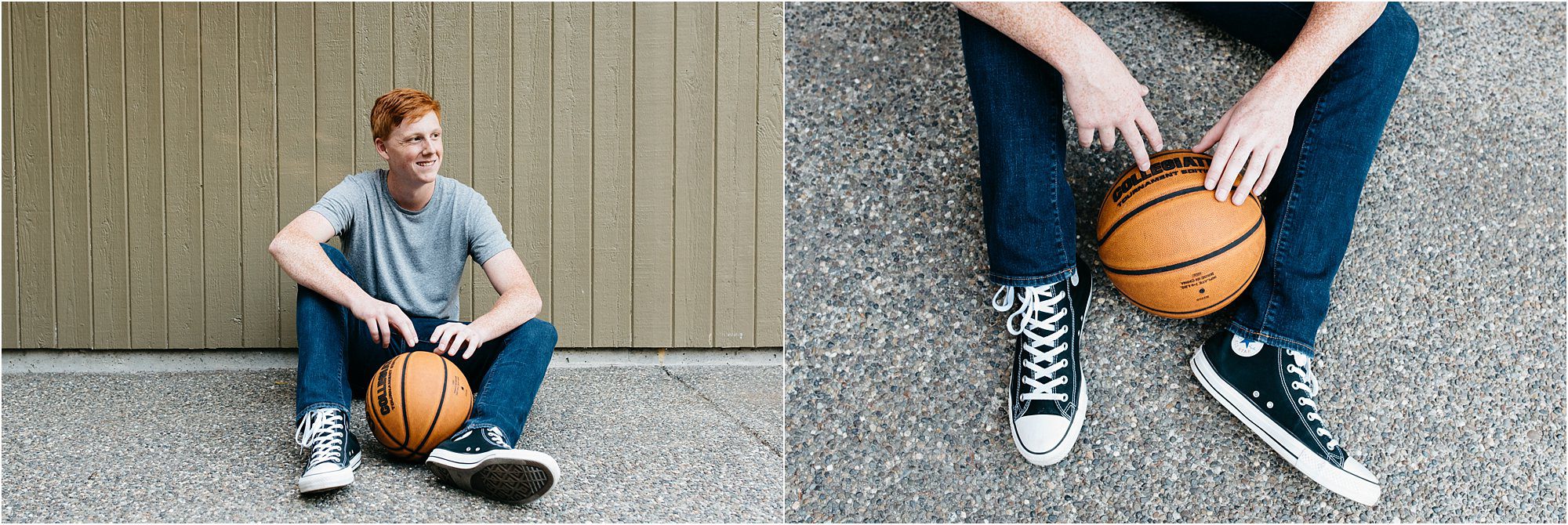 high school senior portraits - boy with basketball