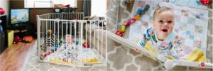 angry baby in play yard