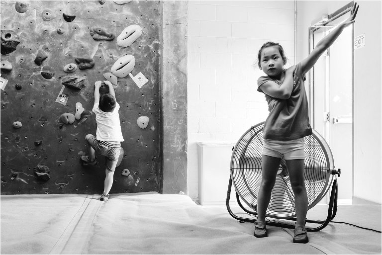 brother and sister go rock climbing - Seattle Documentary Family Photographer