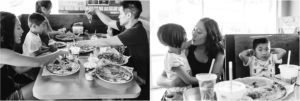 family eats pizza together - Seattle Documentary Family Photographer