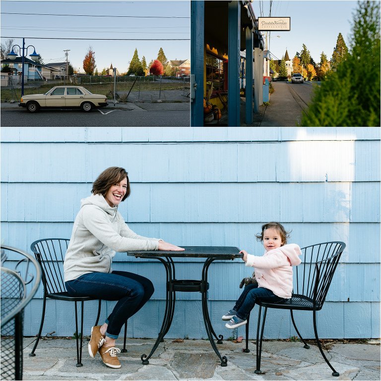 mother and daughter at cafe table - Kitsap Family Photographer