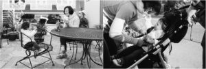 mother and daughter interact over drinks - Kitsap Family Photographer