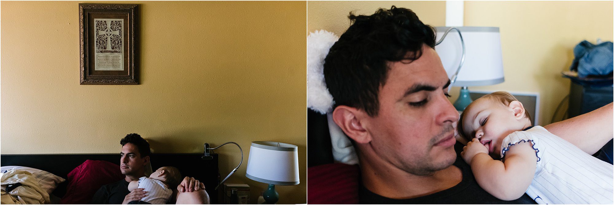 baby naps with father - poulsbo documentary family photography