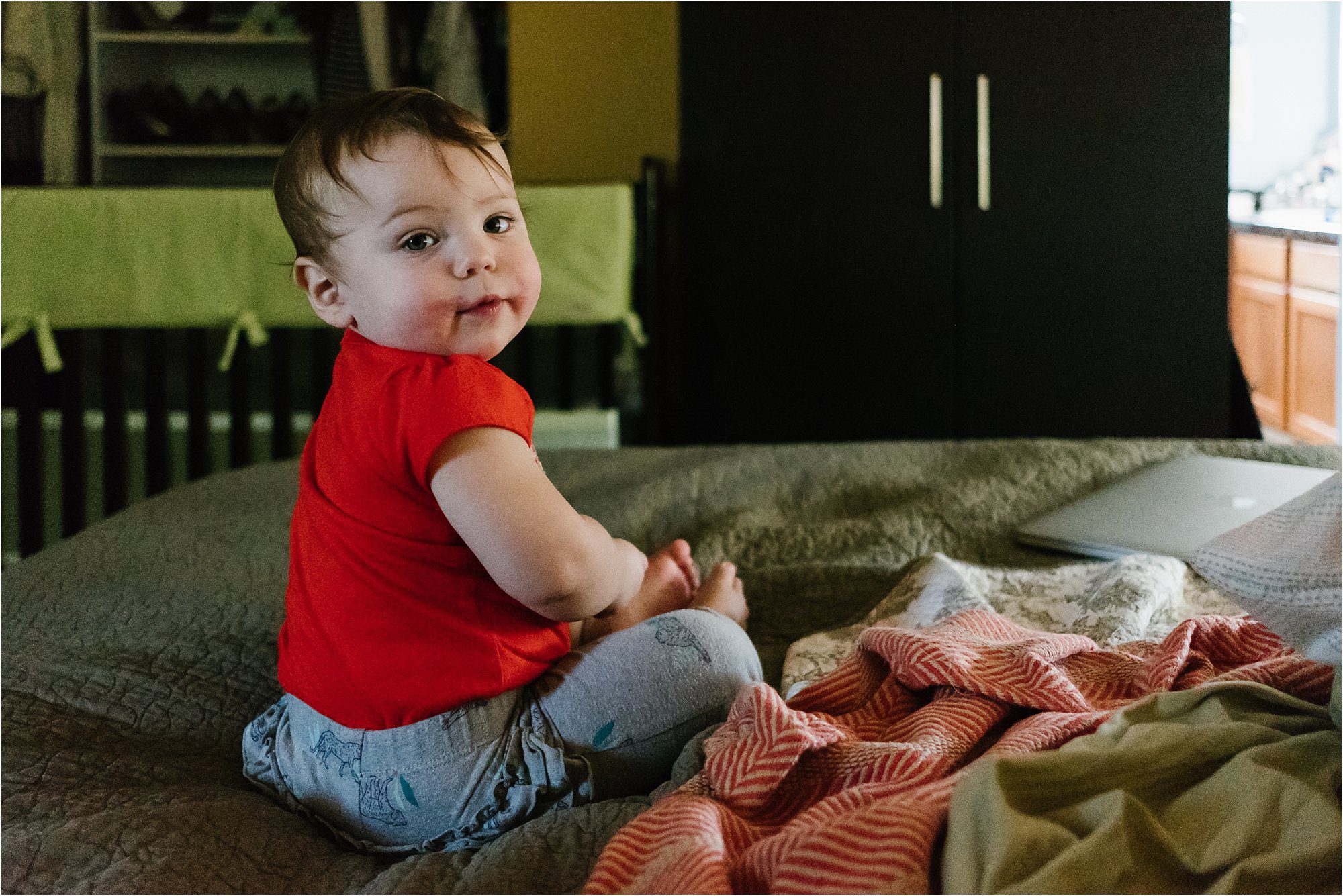 baby on bed