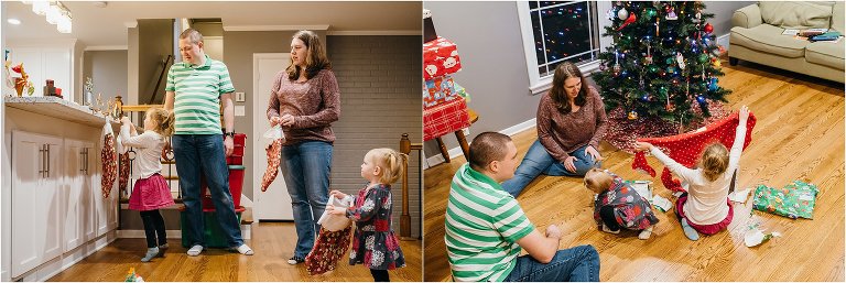 daughters open christmas PJs - Lifestyle Family Photography