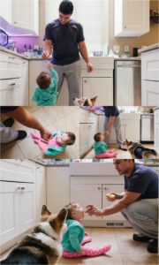 1 year old begs for pieces of orange