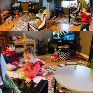 kids watching TV - documentary family photography