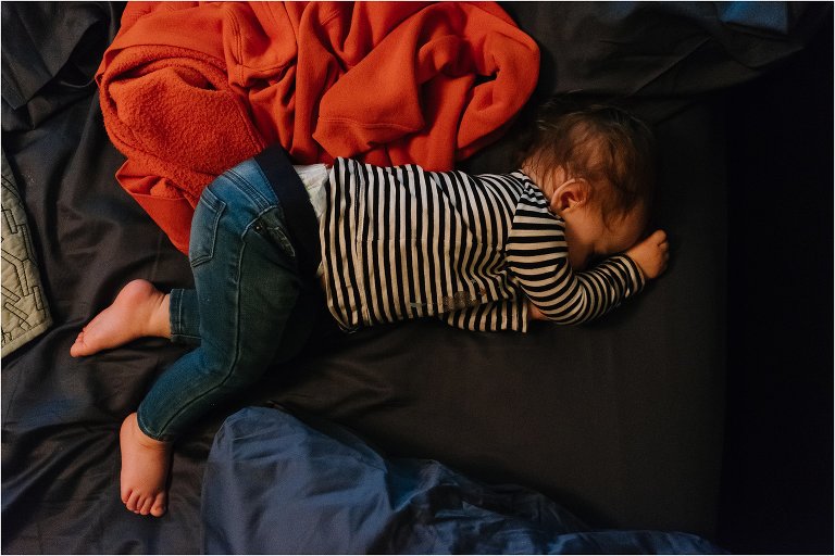 baby asleep - documentary family photography