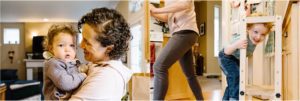 family playing in kitchen - Kitsap Lifestyle Family Photographer